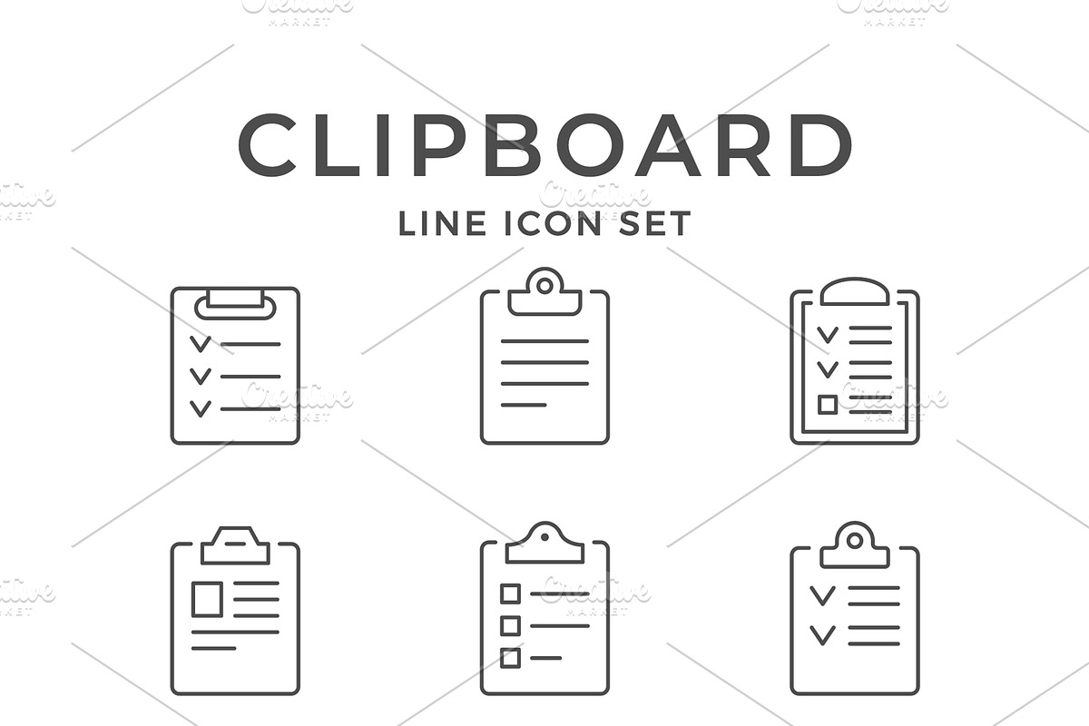 Set line icons of clipboard, an Outline Icon by motorama (Photo 1 of 2)