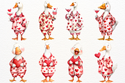 Watercolor Valentine Goose Clipart, an Animal Illustration by SugarCloudStudioArt (Thumbnail 4 of 7)