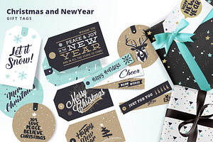 Christmas and New Year’s Gift Tags, an Object Illustration by PureSolution