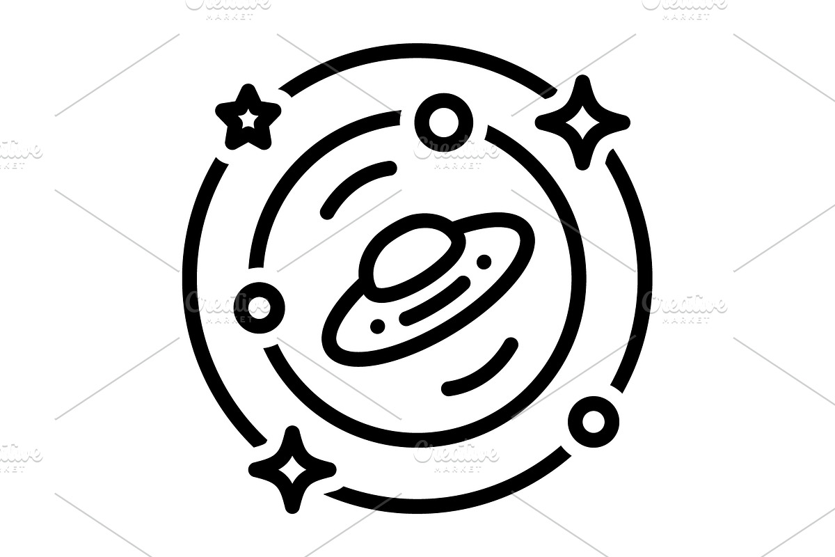 Space galax blak icon, an Outline Icon by Creative priyanka