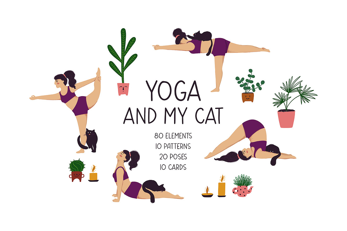 Yoga and My Cat, a Healthcare Illustration by Annakniaz (Photo 1 of 10)