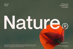ZT Nature Sans - 18 Font & Variable, a Sans Serif Font by zelow type