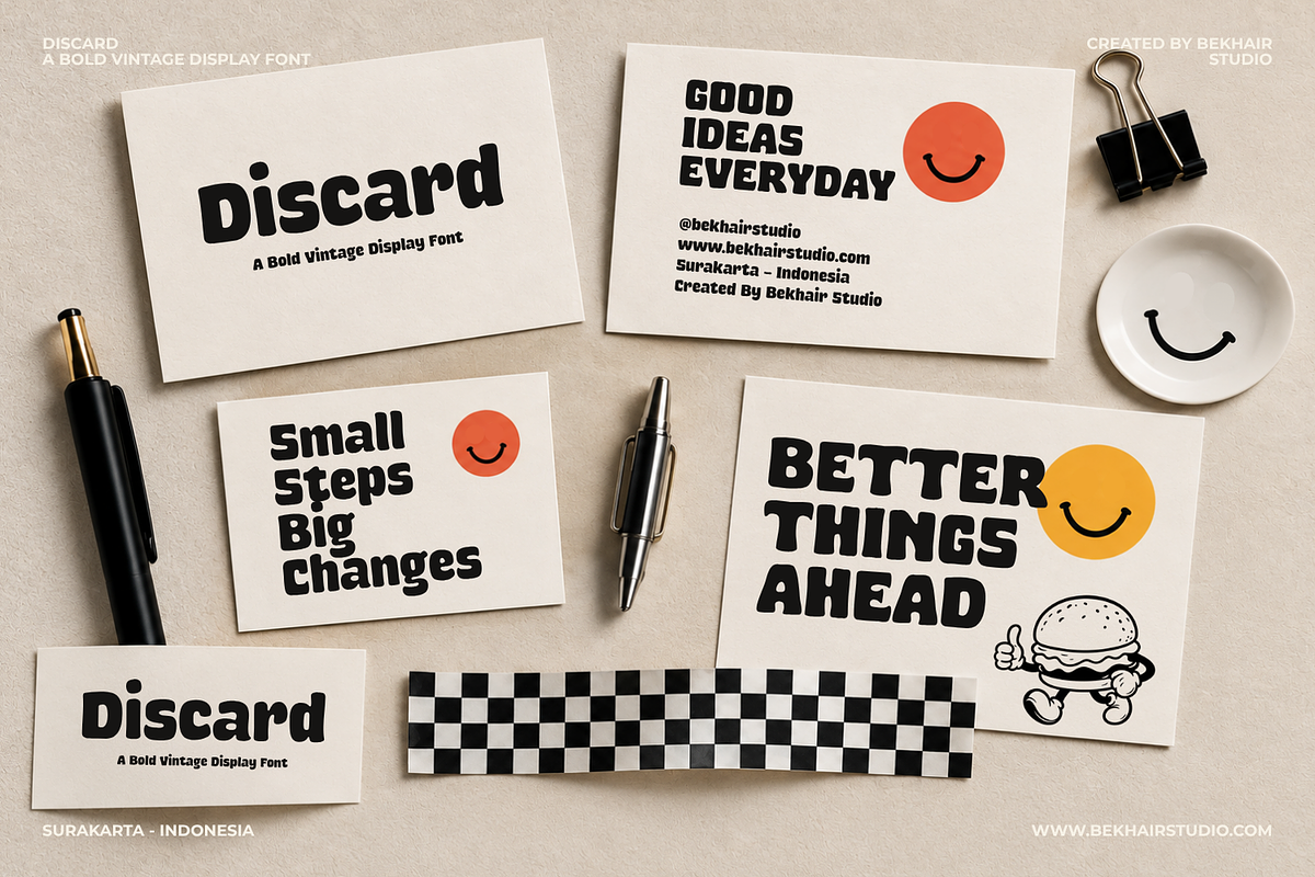 Discard – Bold Retro Display Font, a Serif Font by Bekhair Studio (Photo 6 of 17)