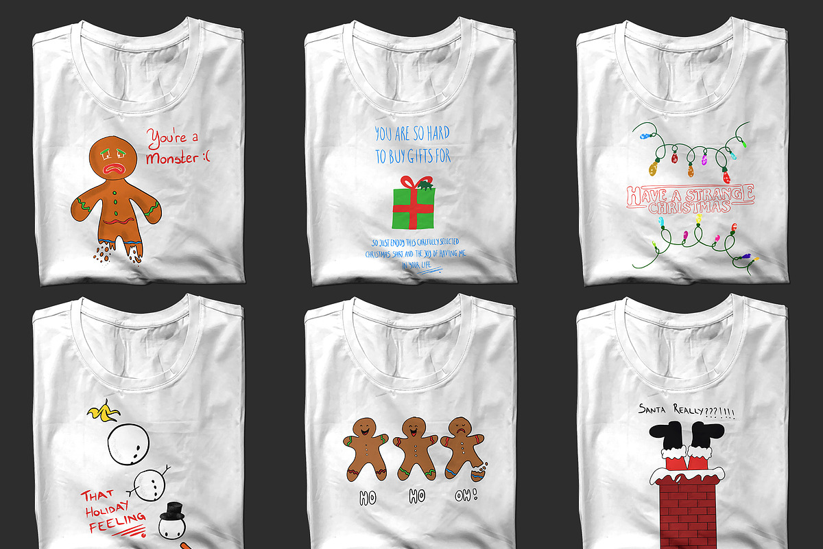 30 Christmas POD Shirt designs, an Illustration by Character (Photo 2 of 6)