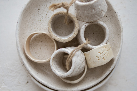 Ceramics in pottery workshop set featuring art, ceramic, and clay