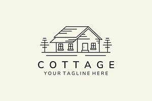 Cottage Home Minimalist Line Art