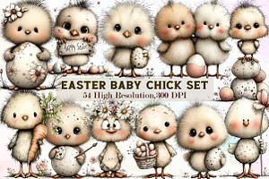 Whimsical Easter Baby Chick Clipart, an Illustration by Sublimation Artist