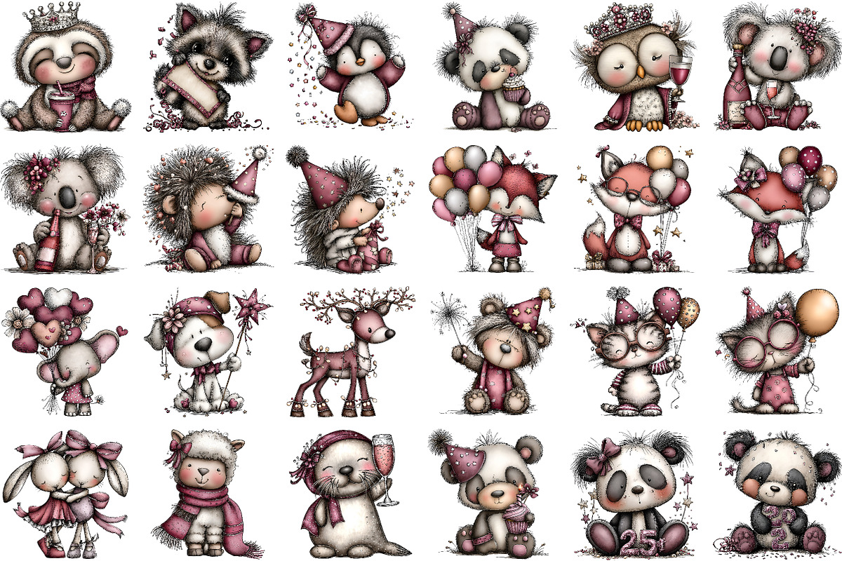 Whimsical New Year Animal Party Clip, an Illustration by Sublimation Artist (Photo 2 of 6)