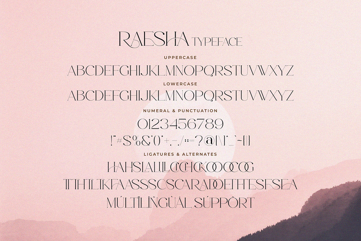 Raesha - Stylish Serif Font, a Serif Font by Aqeel_Art (Photo 10 of 10)