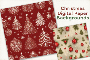 Christmas Digital Paper Backgrounds, a Graphic by Catchy Ideaz