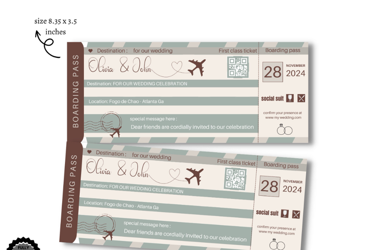 Editable Boarding Pass Template, a Card Template by YasdeyDesigns (Photo 2 of 7)