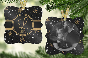 Black & Gold Ornament Template