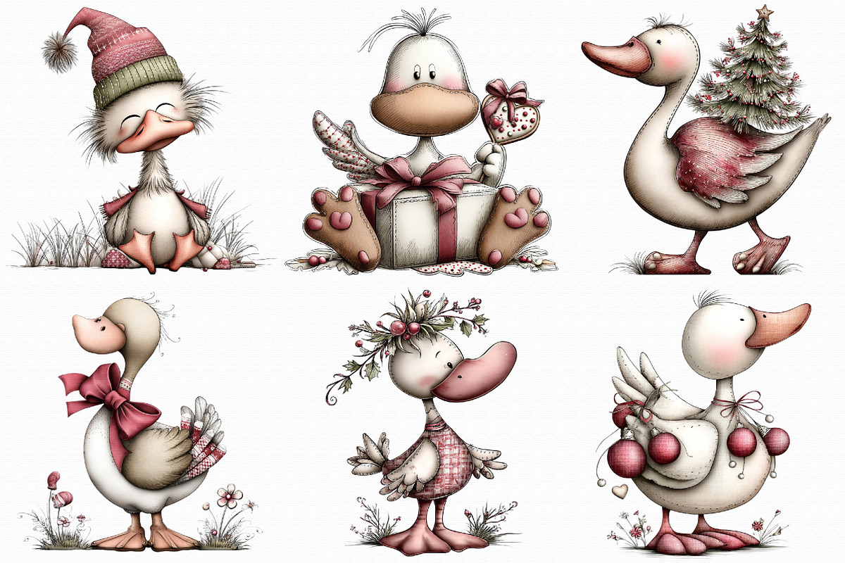 Whimsical Geese Clipart, an Illustration by Libby Wishes (Photo 4 of 6)