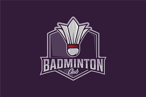 shuttlecock of badminton emblem logo, a Branding & Logo Template by zyxroun shop