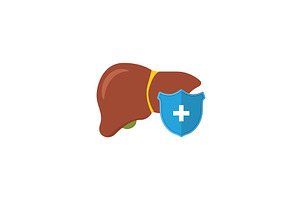 Human liver under protection, an Object Illustration by Vector Creator