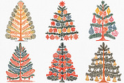 Boho Christmas Trees Clipart, an Illustration by Canvas Craft (Thumbnail 2 of 8)