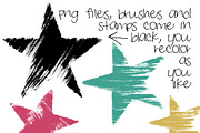 Handmade Monoprint Stars Clipart, a Texture Illustration by Colors on Paper (Thumbnail 2 of 3)