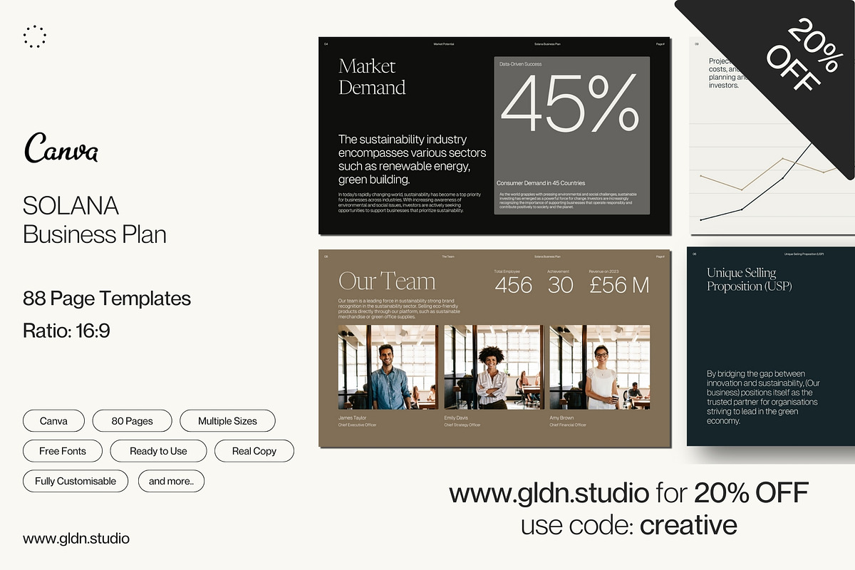 Business Plan Template Presentation, a Presentation Template by GLDN Studio (Photo 1 of 10)