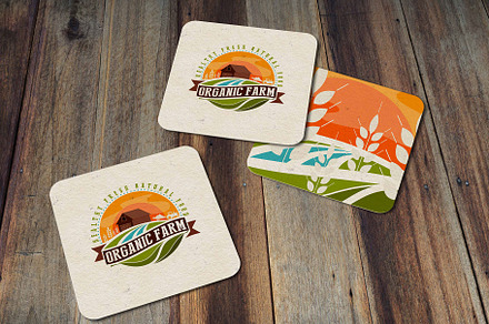 Square Business Card Rd Edges Mockup
