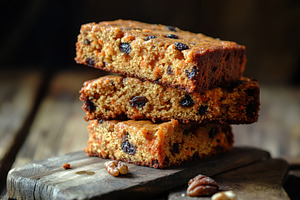Moist carrot cake squares, a Photo by Pavel_design