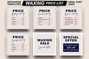 Waxing Price List Instagram Template, a Social Media Template by Love Giftery (Thumbnail 1 of 2)