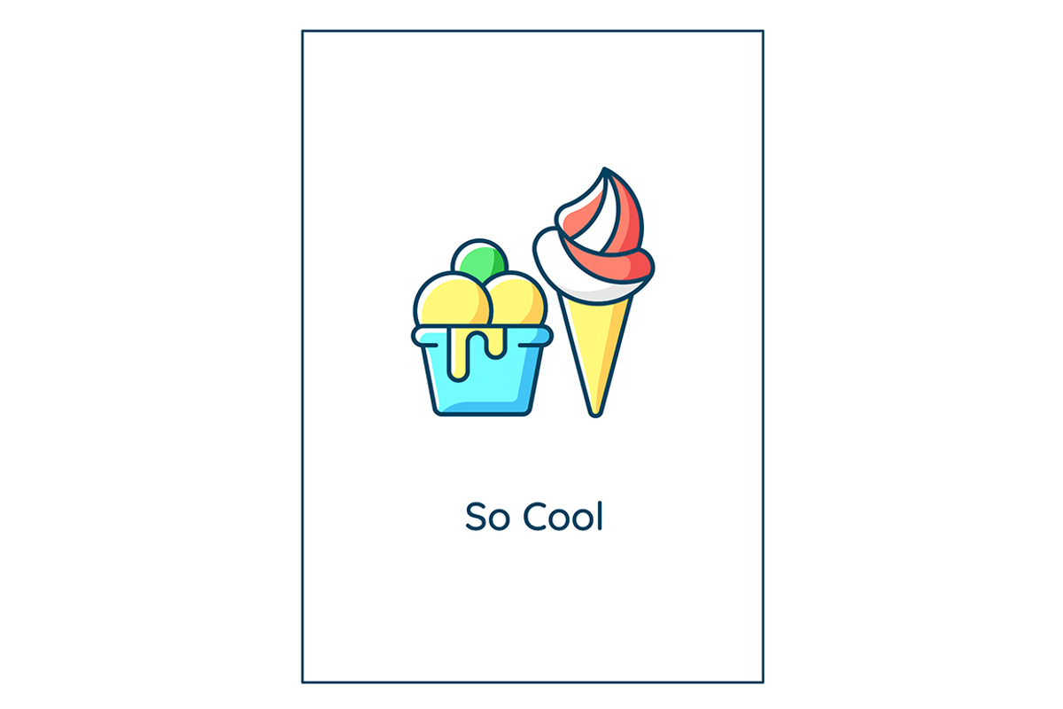 Ice cream is so cool greeting card, a Flyer Template by IMG Visuals