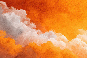 Abstract orange and white watercolor, an Abstract Photo by Pixeness Studio