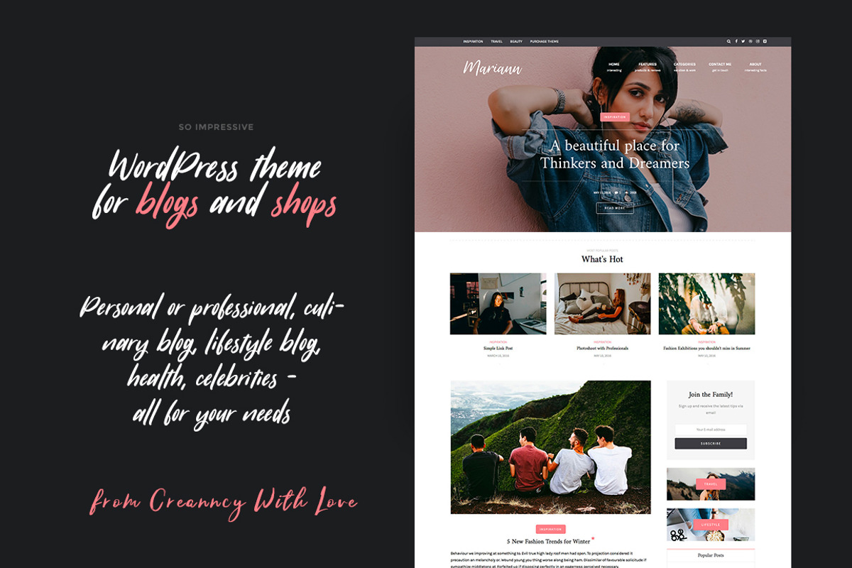 Mariann - Magazine WordPress theme, a WordPress Template by Creanncy (Photo 2 of 6)