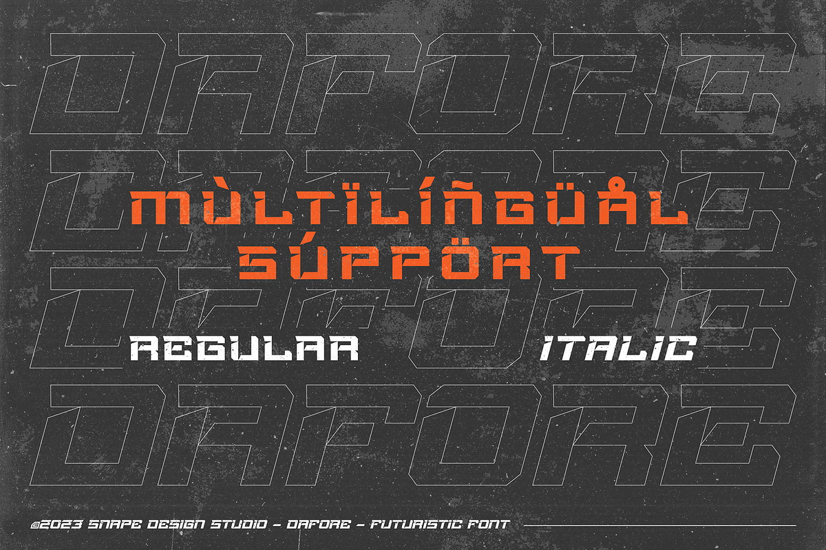 Dafore - Futuristic Font, a Sans Serif Font by Snape Design Studio (Photo 3 of 5)