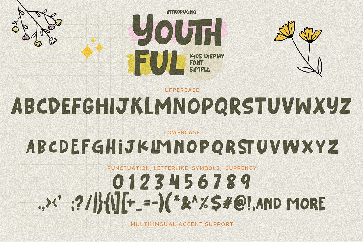 Youthful - Kids Display Font Simple, a Sans Serif Font by Gassstype (Photo 7 of 8)