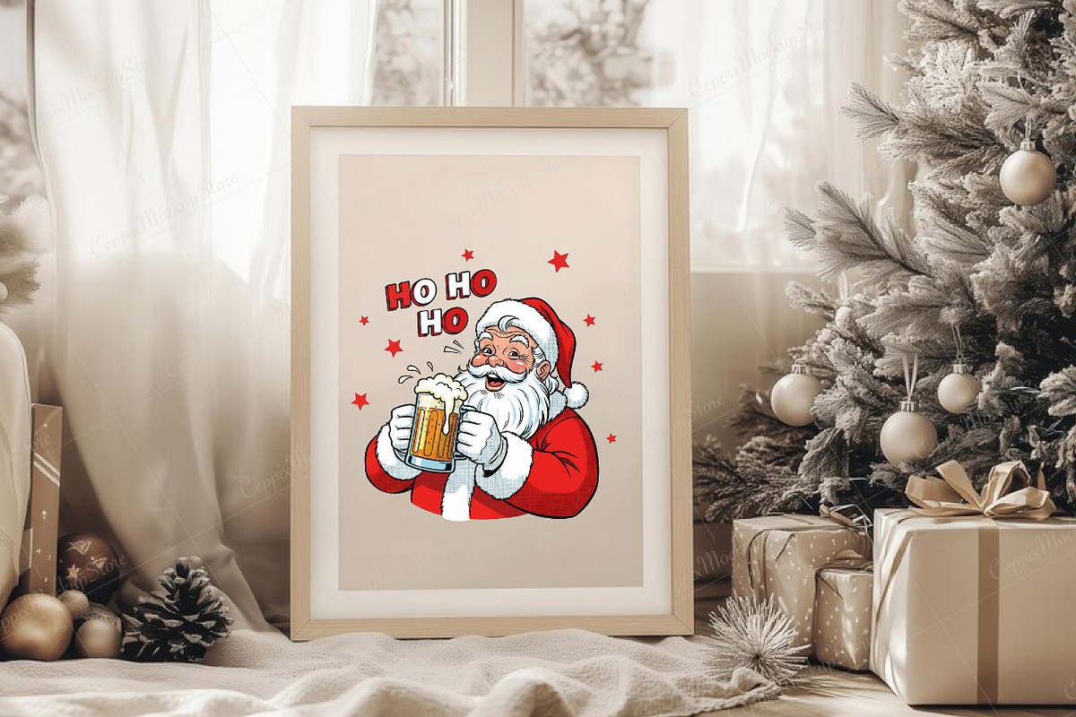 Funny Christmas Santa Ho Ho Hold My, an Illustration by CreationArt (Photo 3 of 4)