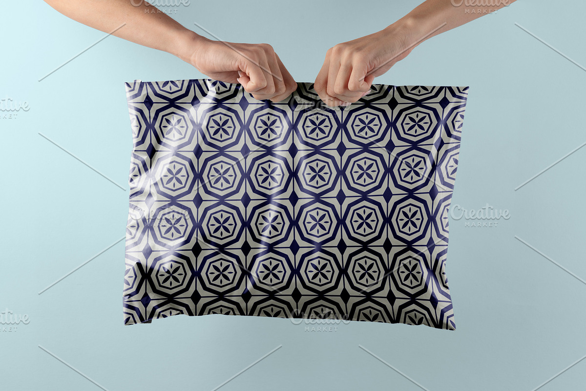 Blue tile seamless ornament patterns, a Pattern Graphic by ExpressShop (Photo 3 of 5)