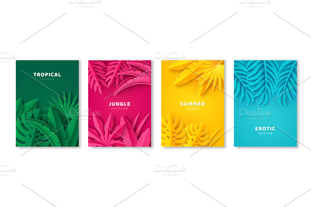 Tropical leaves poster design, a Wallpaper Graphic by kotoffei