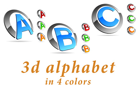 ABC - color 3d alphabet, a Symbol Font by Vjom