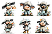 Whimsical Spring Sheep Clipart, an Illustration by Dream Creation (Thumbnail 5 of 7)