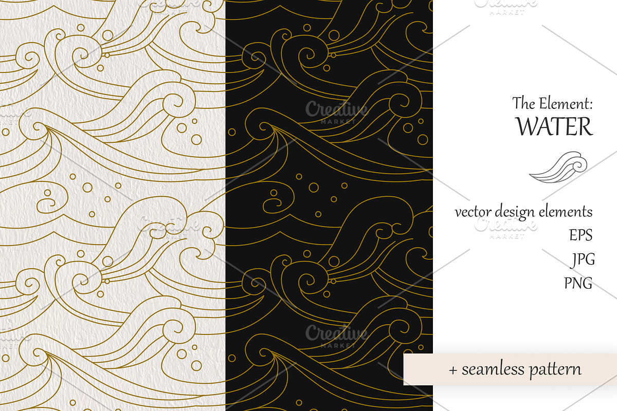 The Element: Water. Vector drawings, a Texture Illustration by Nadia Murash (Photo 4 of 4)