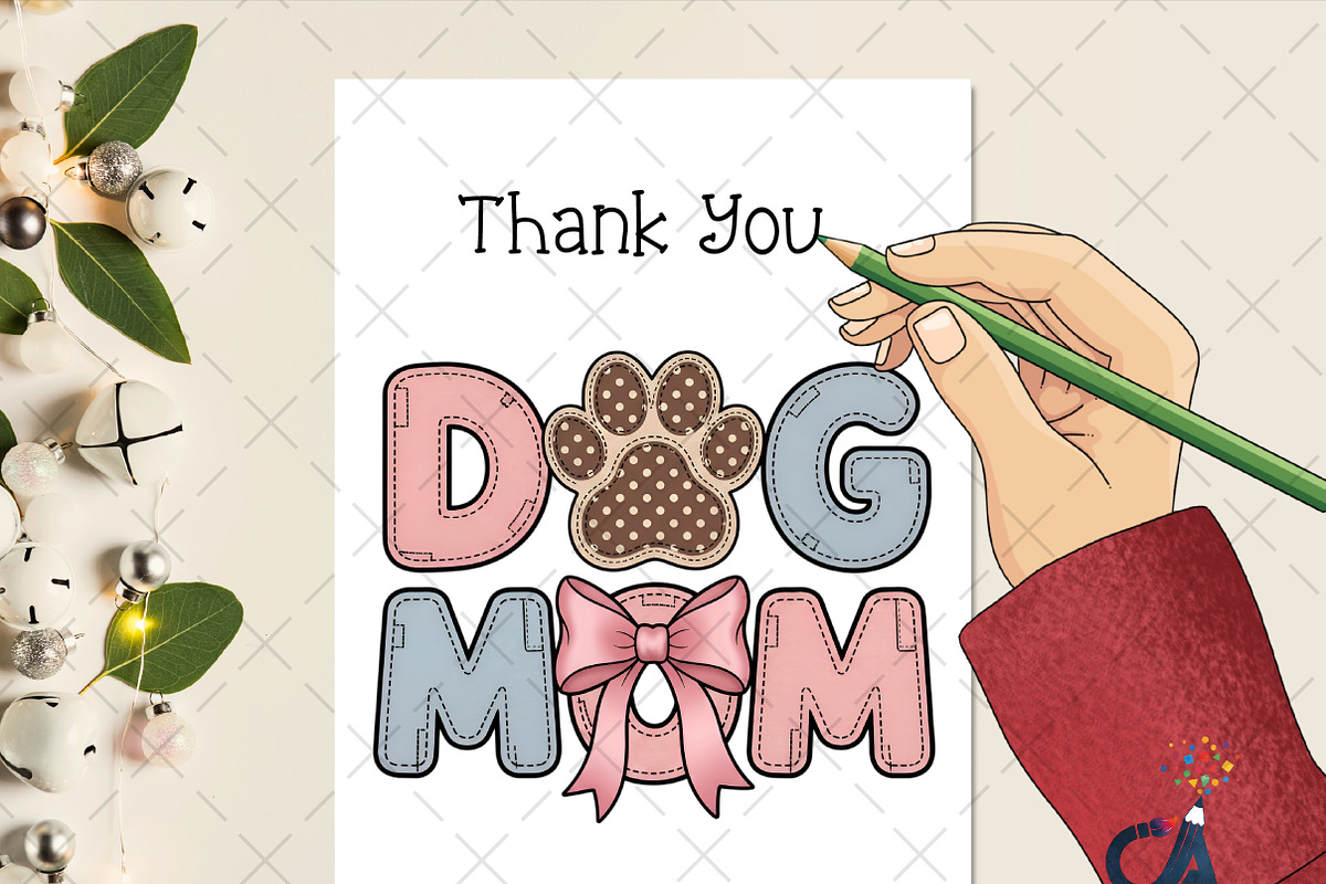 Retro Valentine Dog Mom PNG, an Illustration by Creative Art (Photo 2 of 6)