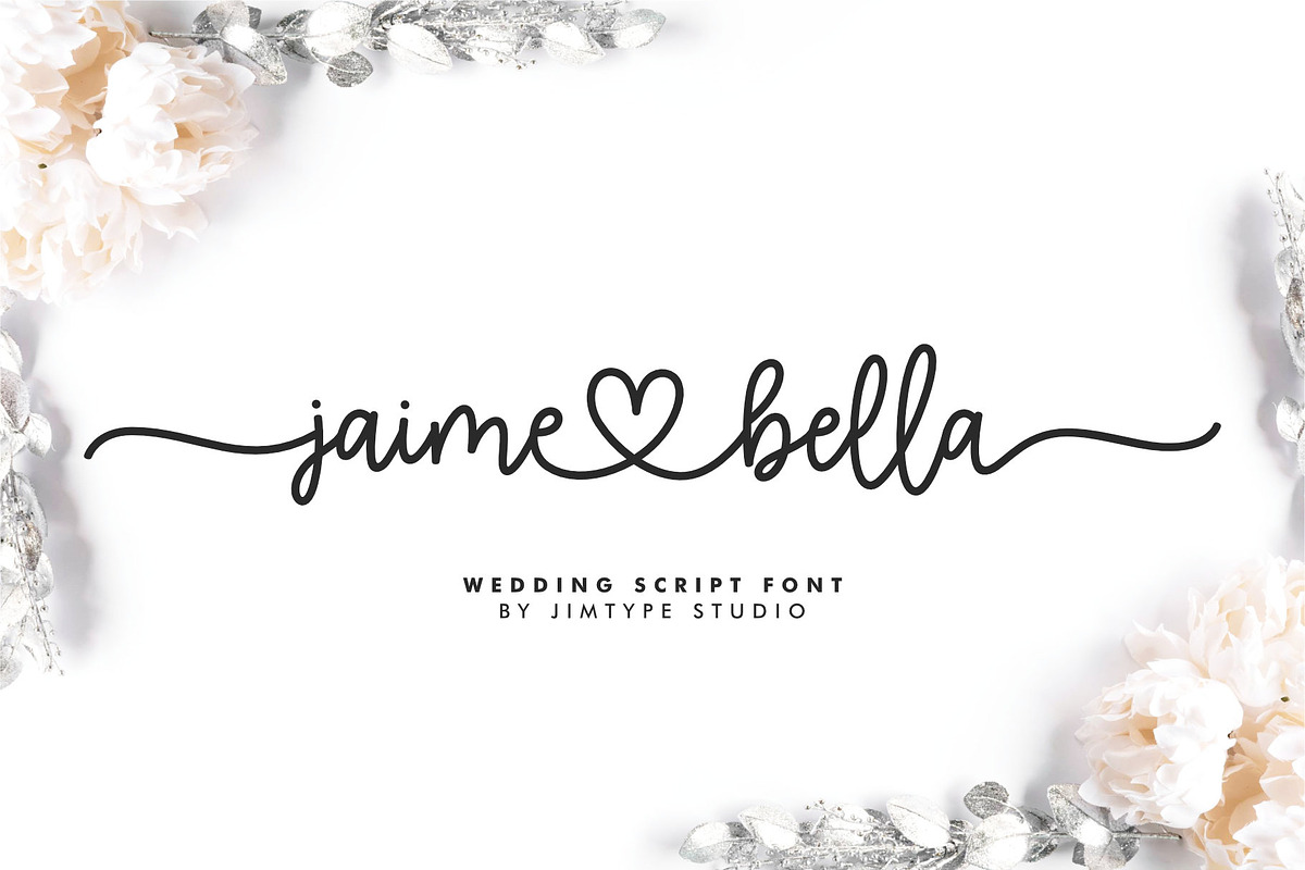 Jaime Bella - Wedding Heart Font, a Script Font by Jimtype Studio (Photo 1 of 10)