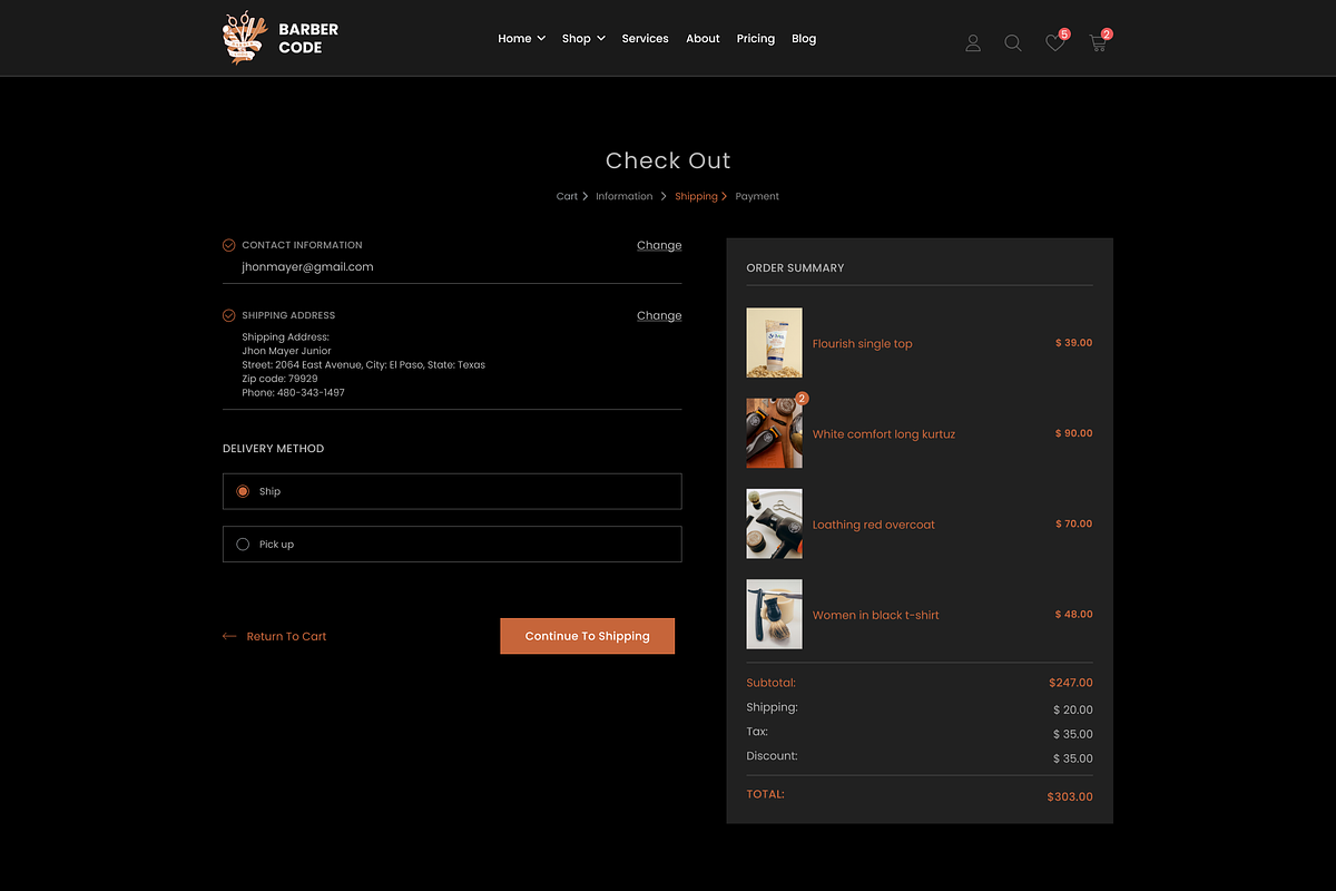 Barber Shop & eCommerce UI Template, an UI Kit Template by ReformedTech (Photo 7 of 26)