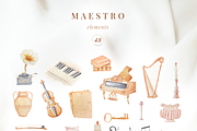 Musical instrument flower clipart, an Illustration by MariGraphic boutique (Thumbnail 11 of 11)