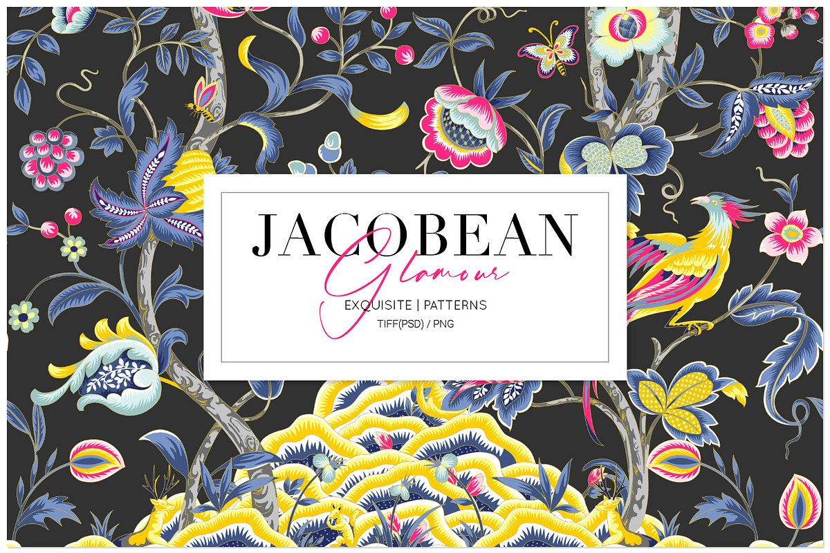 Jacobean Glamour Pattern Set!, a Pattern Graphic by Pink Linen (Photo 1 of 9)