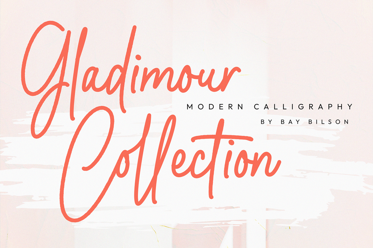 Gladimour Font, a Script Font by Muwatta Studio (Photo 1 of 8)
