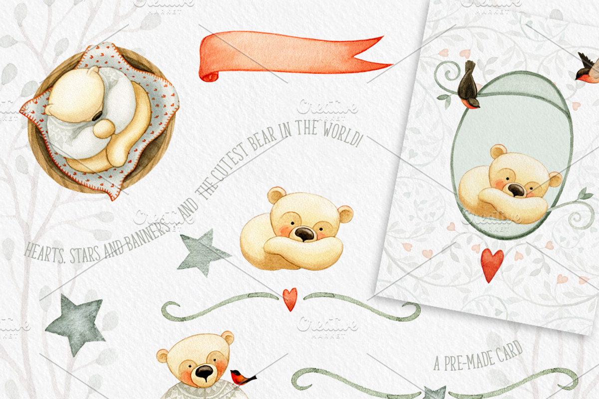 The Bear - mini collection, an Illustration by Watercolor Nomads (Photo 2 of 5)