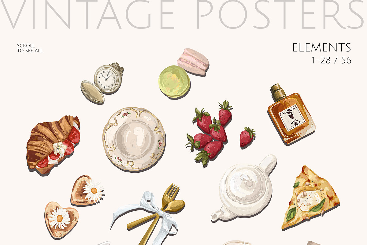 VINTAGE POSTERS creator kit, a Decorative Illustration by Yuliia Lashevska (Photo 3 of 12)