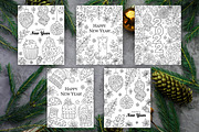 5 Coloring Pages | Happy New Year!, an Illustration by ChristinaDesigns (Thumbnail 2 of 3)