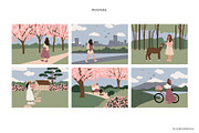 Blossom | Women in nature scenes, a Seasonal Illustration by LyubovZaytseva (Thumbnail 7 of 19)