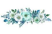 Cool Blue Watercolor Florals, an Illustration by Creativeshirt (Thumbnail 8 of 11)