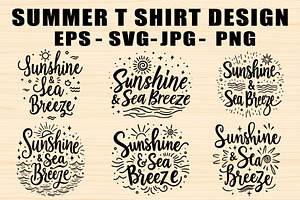 Summer T-Shirt Designs Set, an Object Graphic by Gfx_Store