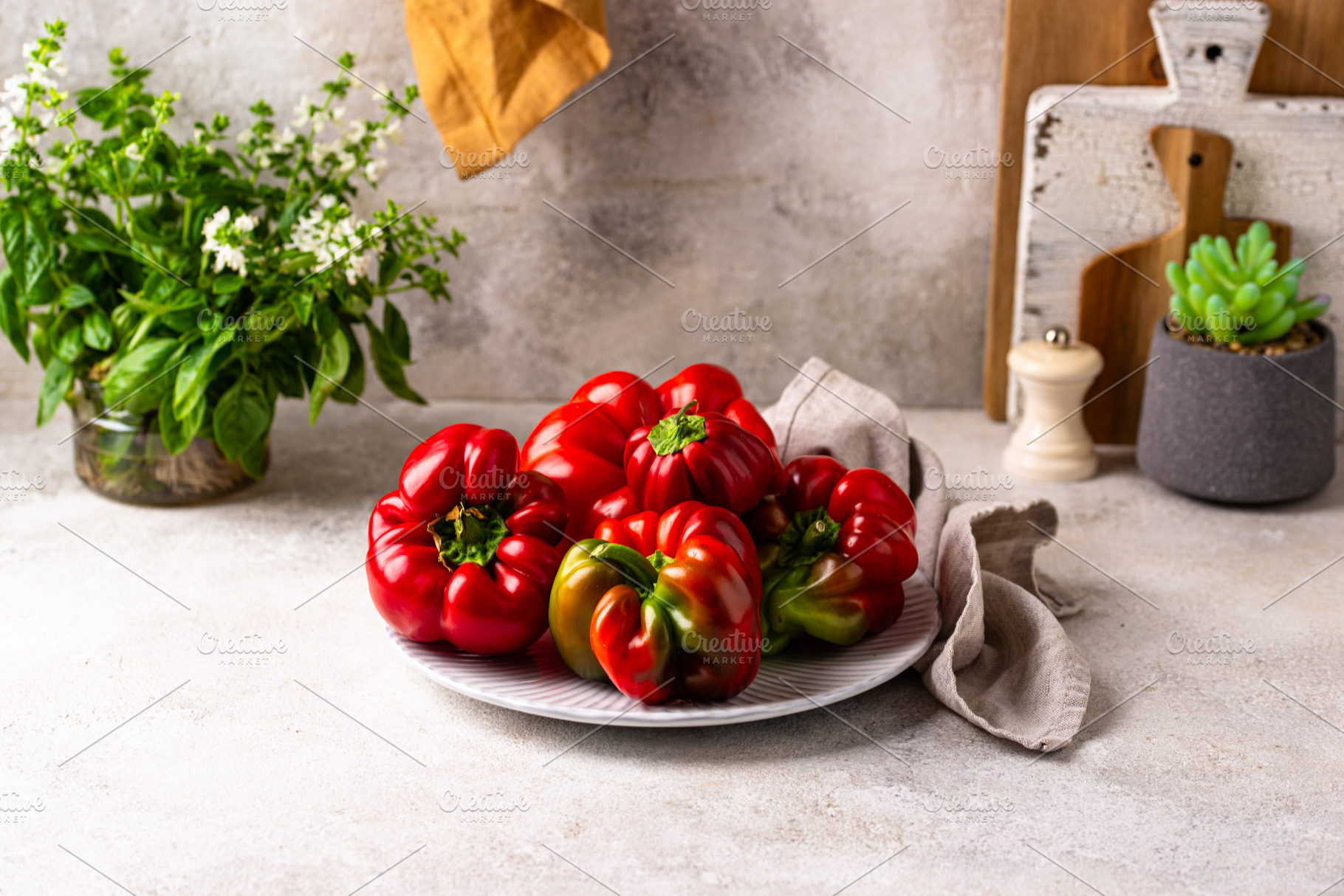 Fresh bell pepper on dark background, a Food & Drink Photo by Yulia Furman