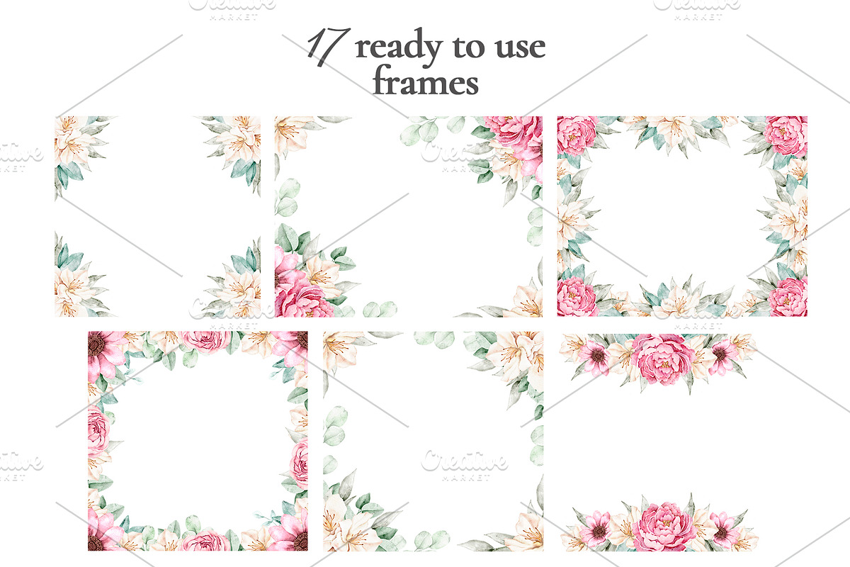 Watercolor Floral Clipart, a Decorative Illustration by Eves_Aquadreams (Photo 12 of 18)